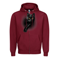 Burgundy Black Cat Yellow EyesCats Tee Shirt Gifts Zipper Hoodie - trangStudio