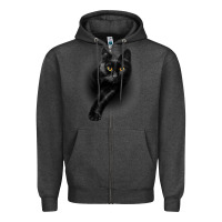 Charcoal Heather Black Cat Yellow EyesCats Tee Shirt Gifts Zipper Hoodie - trangStudio