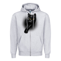 Heather Grey Black Cat Yellow EyesCats Tee Shirt Gifts Zipper Hoodie - trangStudio
