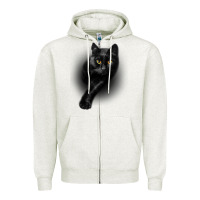 Oatmeal Heather Black Cat Yellow EyesCats Tee Shirt Gifts Zipper Hoodie - trangStudio