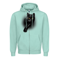 Seafoam Black Cat Yellow EyesCats Tee Shirt Gifts Zipper Hoodie - trangStudio