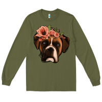 Army Green floral boxer Long Sleeve Tee - Jasminsmagicworld