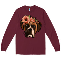 Burgundy floral boxer Long Sleeve Tee - Jasminsmagicworld