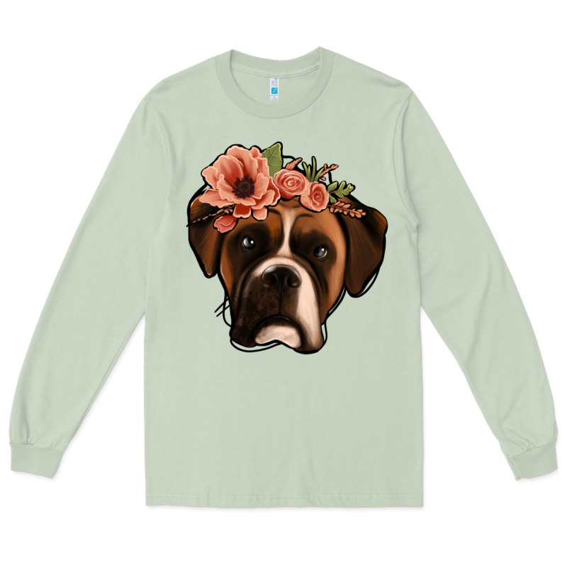 Floral Boxer Long Sleeve Tee by Jasminsmagicworld | Teevron
