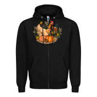 Black fall coop animals pumpkin Zipper Hoodie - Artiststas