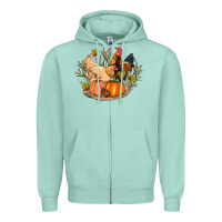 Seafoam fall coop animals pumpkin Zipper Hoodie - Artiststas