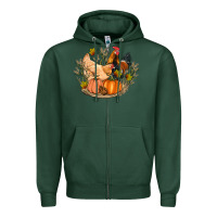 Sports Green fall coop animals pumpkin Zipper Hoodie - Artiststas