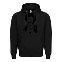 Black vintage leia Zipper Hoodie - trangStudio