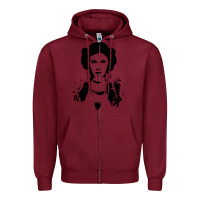 Burgundy vintage leia Zipper Hoodie - trangStudio