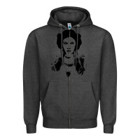 Charcoal Heather vintage leia Zipper Hoodie - trangStudio