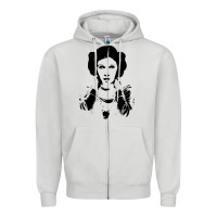 Dove Grey vintage leia Zipper Hoodie - trangStudio
