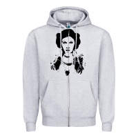 Heather Grey vintage leia Zipper Hoodie - trangStudio