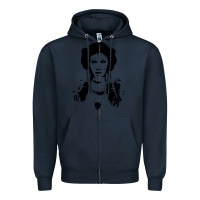 Navy vintage leia Zipper Hoodie - trangStudio