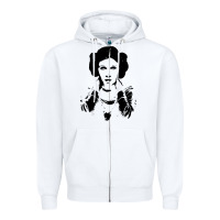 White vintage leia Zipper Hoodie - trangStudio