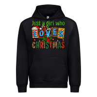 Black just a girl who loves christmas Urban Hoodie - AdoDesignShop