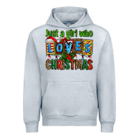 Heather Grey just a girl who loves christmas Urban Hoodie - AdoDesignShop