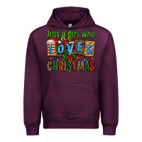 Mauve Wine just a girl who loves christmas Urban Hoodie - AdoDesignShop