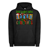 Pigment Black just a girl who loves christmas Urban Hoodie - AdoDesignShop