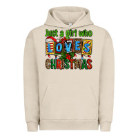 Pigment French Oak just a girl who loves christmas Urban Hoodie - AdoDesignShop