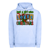 Pigment Grape Ice just a girl who loves christmas Urban Hoodie - AdoDesignShop