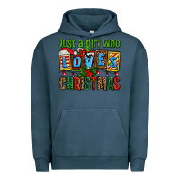 Pigment Midnight Navy just a girl who loves christmas Urban Hoodie - AdoDesignShop