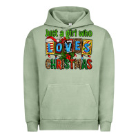 Pigment Oil Green just a girl who loves christmas Urban Hoodie - AdoDesignShop