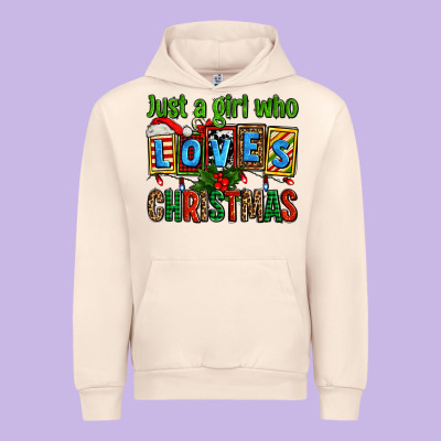 Just A Girl Who Loves Christmas Urban Hoodie Designed By Adodesignshop