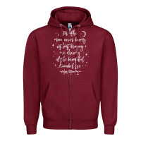 Burgundy edgar allan poe literary gift, annabel lee quote gothic poet t shirt Zipper Hoodie - trangStudio