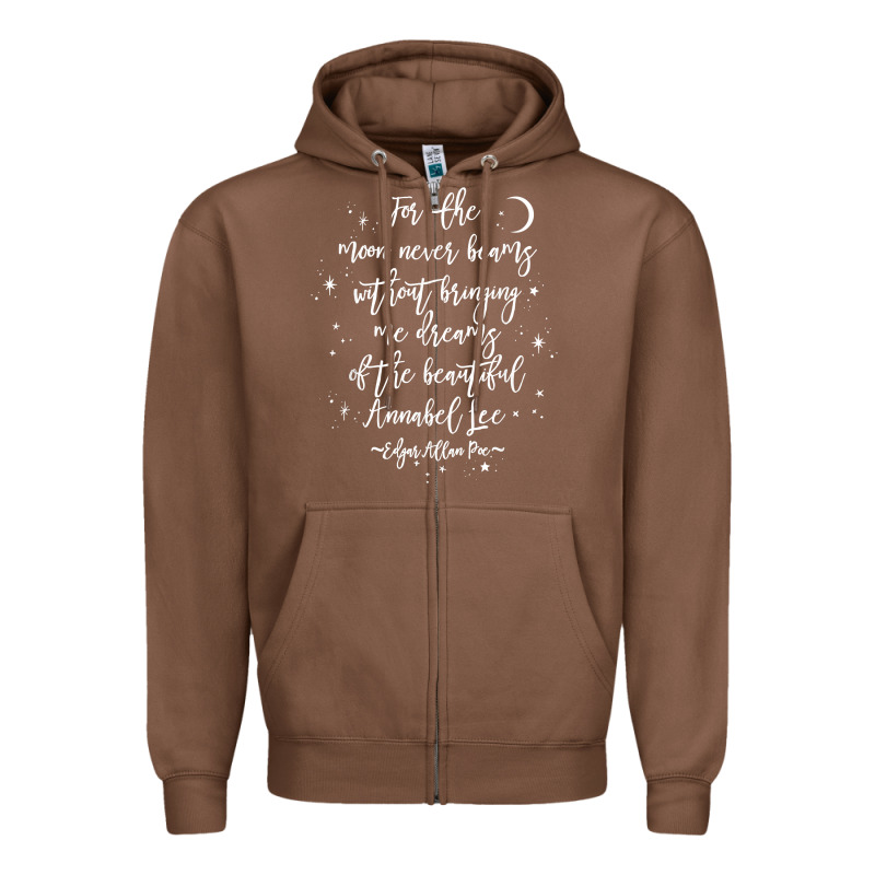 Edgar Allan Poe Literary Gift, Annabel Lee Quote Gothic Poet T Shirt Zipper Hoodie by trangStudio | Teevron