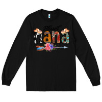 Black Blessed Nana Long Sleeve Tee - CowCowDesign