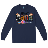 Navy Blessed Nana Long Sleeve Tee - CowCowDesign