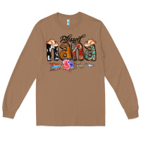 Toasted Coconut Blessed Nana Long Sleeve Tee - CowCowDesign