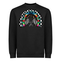 Black Racing Rainbow Heavyweight Sweatshirt - CowhideDigitalArt