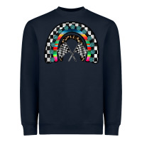 Navy Racing Rainbow Heavyweight Sweatshirt - CowhideDigitalArt