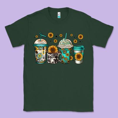 Sunflowers Coffee Cups Classic Tee Designed By Jasminsmagicworld