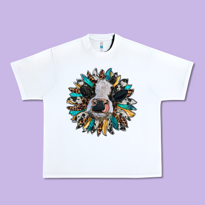 Baby Cow With Sunflower Urban Heavy Tee Designed By Ranaportraitstore