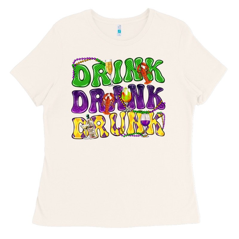 Drink Drank Drunk Ladies Tee by NancyCooperArtShop | Teevron