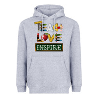 Heather Grey teach love inspire Heavyweight Hoodie - BarkalooDesign