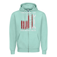 Seafoam That_s What I Do I Fix Stuff And I Know Things American Flag Zipper Hoodie - trangStudio