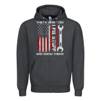 Smoke That_s What I Do I Fix Stuff And I Know Things American Flag Zipper Hoodie - trangStudio
