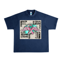 Navy cancer ribbon with angel wings Urban Heavy Tee - CowGirlArtShop