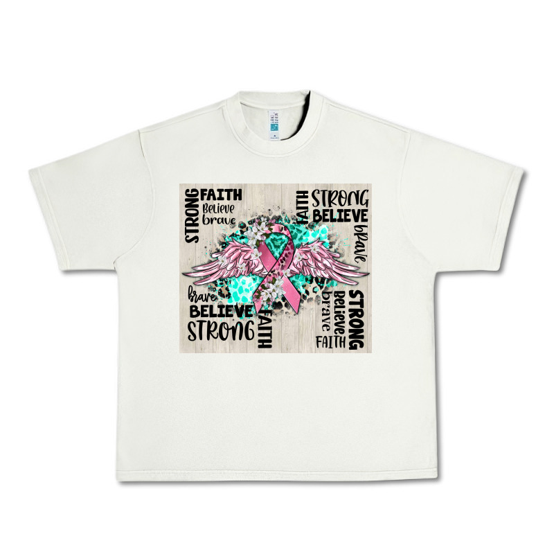 Cancer Ribbon With Angel Wings Urban Heavy Tee by CowGirlArtShop | Teevron