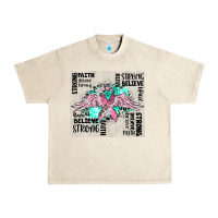 Sandshell cancer ribbon with angel wings Urban Heavy Tee - CowGirlArtShop