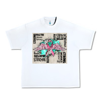 White cancer ribbon with angel wings Urban Heavy Tee - CowGirlArtShop