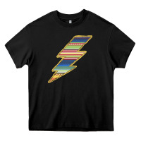 Black Yellow Aztec Patterned Lightning Heavy Core Tee - Bettercallsaul