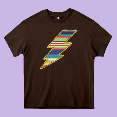 Yellow Aztec Patterned Lightning Heavy Core Tee Designed By Bettercallsaul