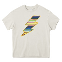 Cream Yellow Aztec Patterned Lightning Heavy Core Tee - Bettercallsaul
