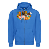 True Royal Farm Life Fall Pig Cow Rooster Zipper Hoodie - Artiststas