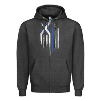 Charcoal Heather Scottish American Flag Combo Scotland USA Saltire Gift Zipper Hoodie - trangStudio