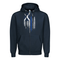 Navy Scottish American Flag Combo Scotland USA Saltire Gift Zipper Hoodie - trangStudio